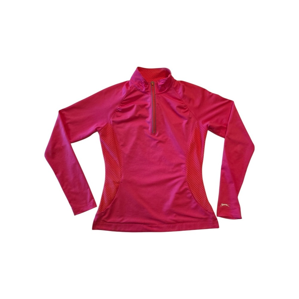 Slazenger Golf Pullover Womens Small Pink 1/4 Zip Athletic Stretch Top